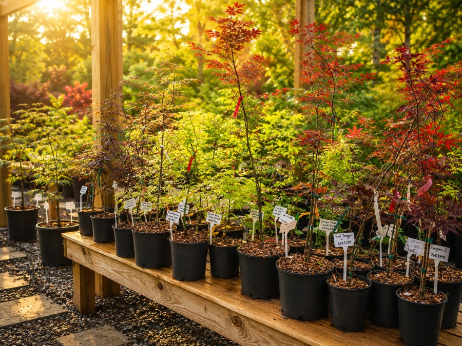 Pungo Maples Nursery Benches at Golden Hour